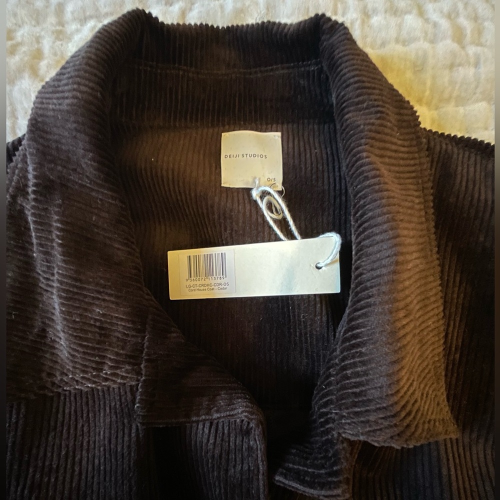DEIJI STUDIOS Cord House Coat In Cedar Belted Slouchy Cozy Jacket FW 2023 NWT OS - Picture 12 of 16